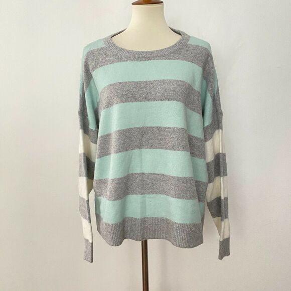 Court & Rowe Womens Striped Sweater Crew Neck Long Sleeve Pullover XL - Picture 2 of 8
